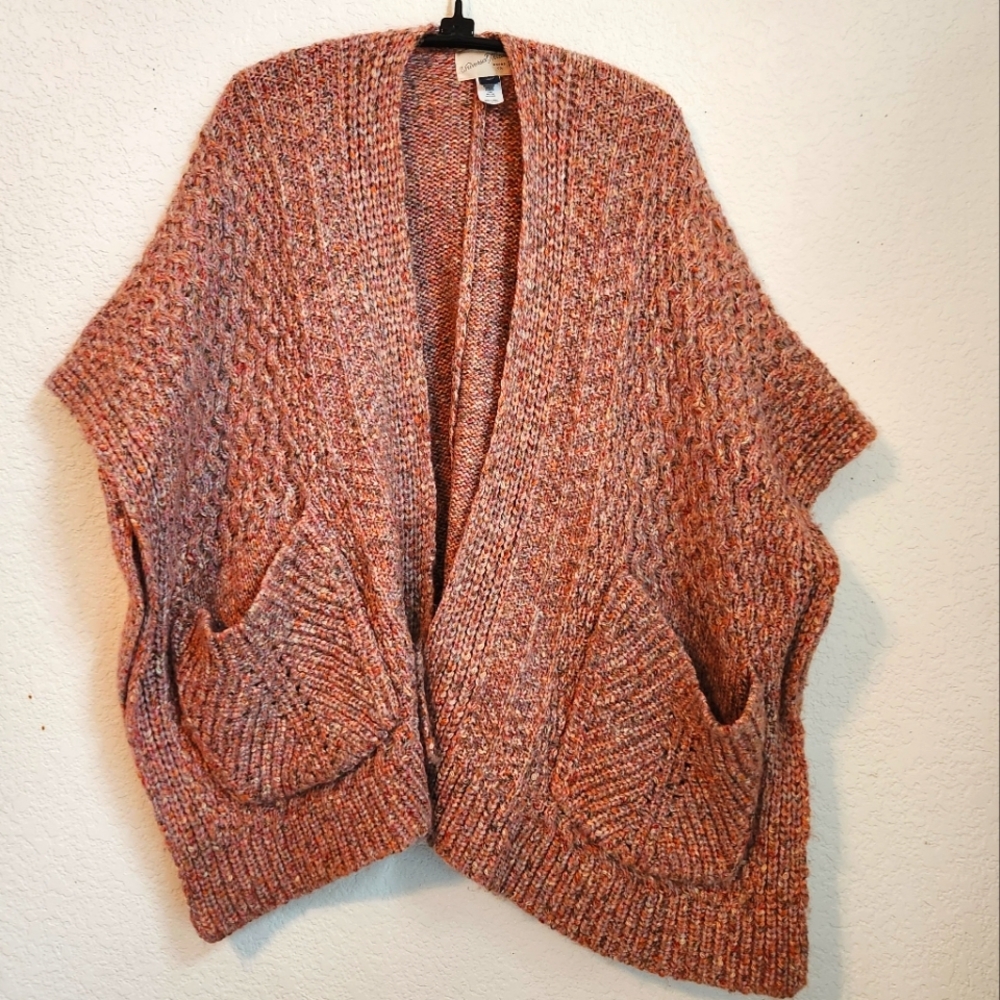 Universal Thread Women's‎ Ruana Sweater Shrug Coral Knit, Size OSFM